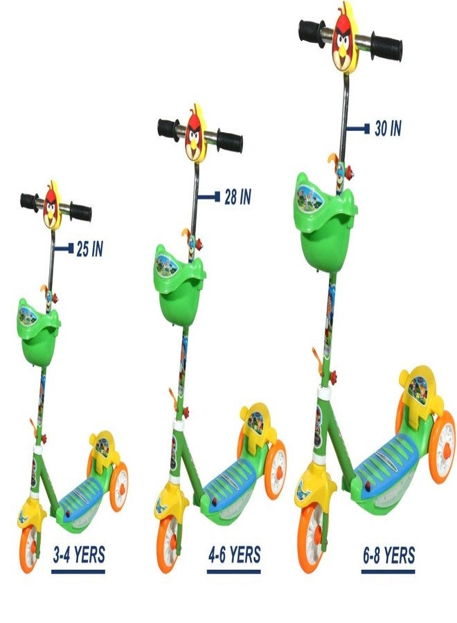 JoyRide Three Wheel Kick Scooter For Kid Boys And Girls With Adjustable Height,Storage Basket,Light, Music,Foot Break (3 Years-8 Years), Multi - Image 3